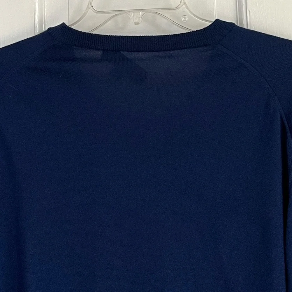 BROOKS BROTHERS 100% Merino Wool V-Neck Sweater Blue Mens XL Preppy Academia